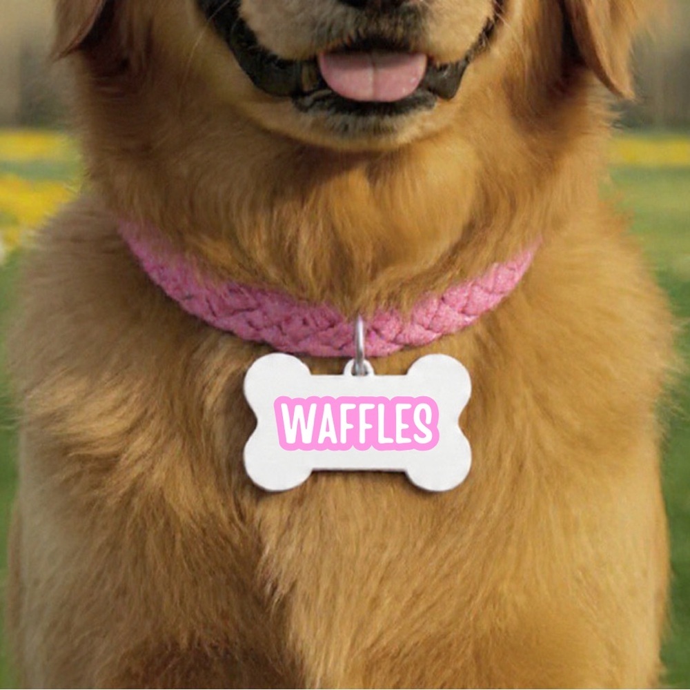 Bone Custom Resin Dog Tag – Handmade